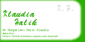 klaudia halik business card
